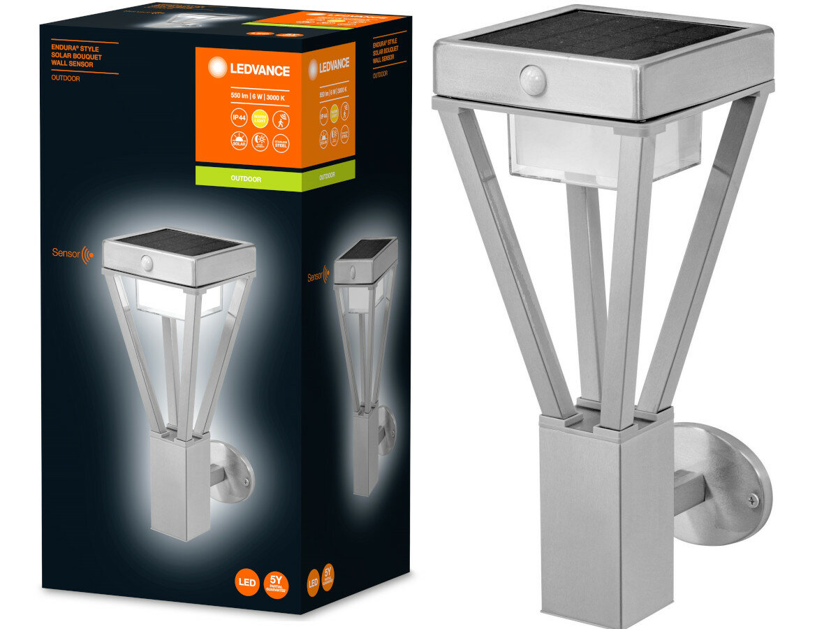 Oprawa zewnetrzna LEDVANCE Endura Style Solar Sensor Wall Circle BK tryby