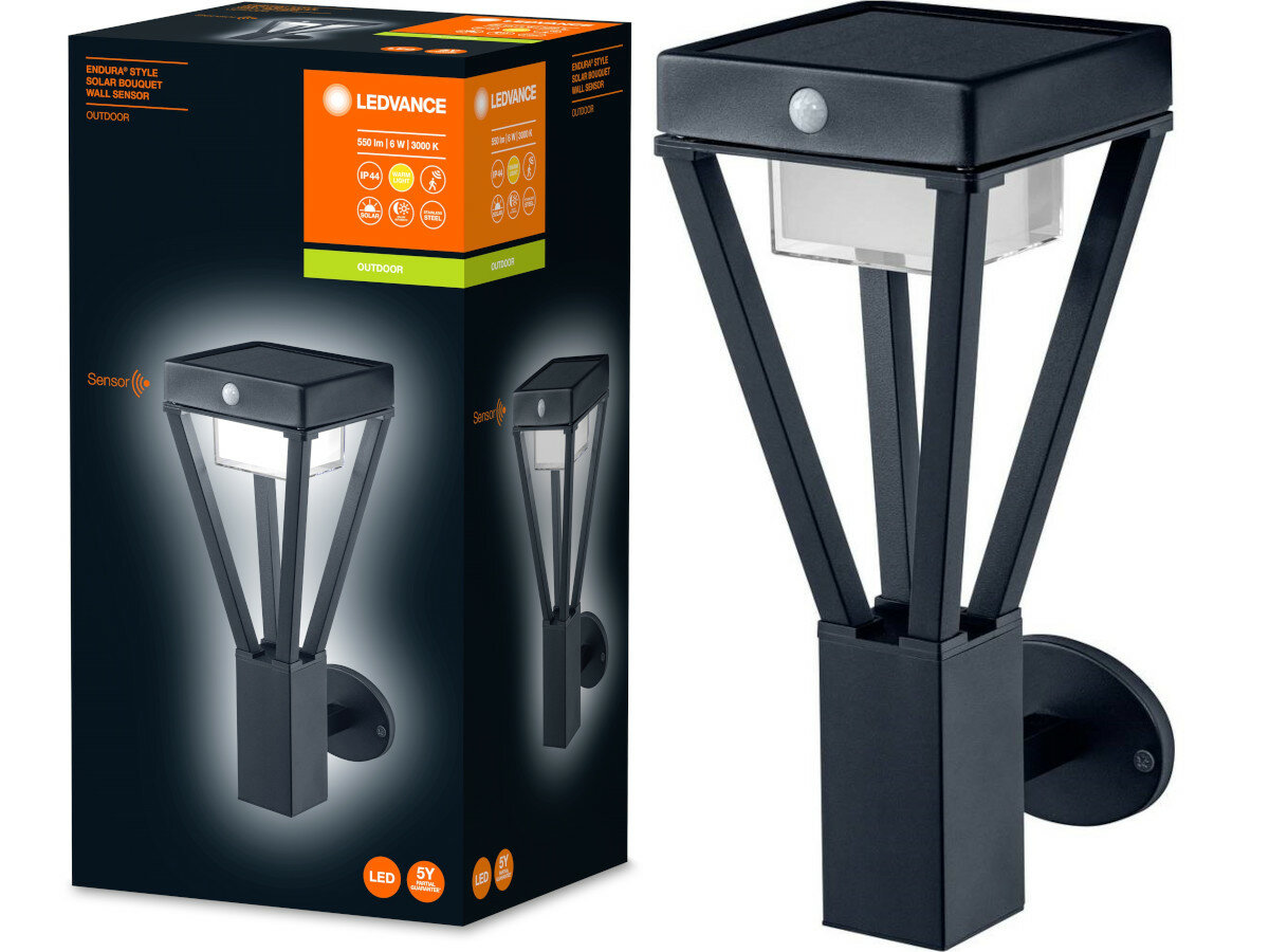 Oprawa zewnetrzna LEDVANCE Endura Style Solar Sensor Wall Circle BK tryby