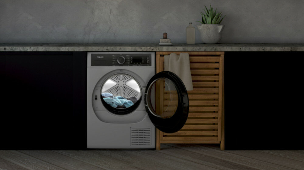 Suszarka HOTPOINT ARISTON H8 D94WB EU projekt wykonanie pokrętło panel sterowanie design