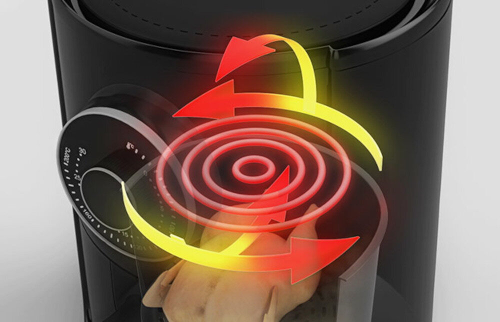 Frytkownica beztluszczowa DELIMANO Air Fryer Star Czarny wysoka temperatura chrupiace rezultaty Szybki czas nagrzewania Szeroki zakres temperatur od 80 do 200°C