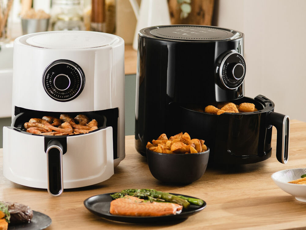 Frytkownica beztluszczowa DELIMANO Air Fryer Star Czarny latwa i bezpieczna obsluga pokretlo funkcja automatycznego wylaczenia