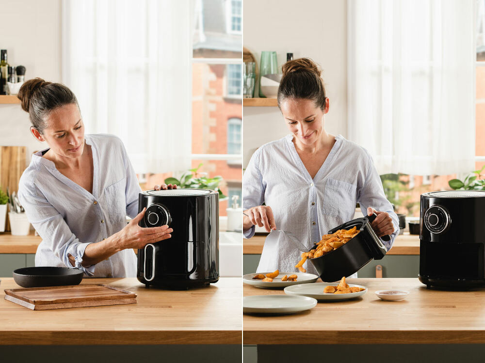 Frytkownica beztluszczowa DELIMANO Air Fryer Star Czarny wybor kolor kolorystyka