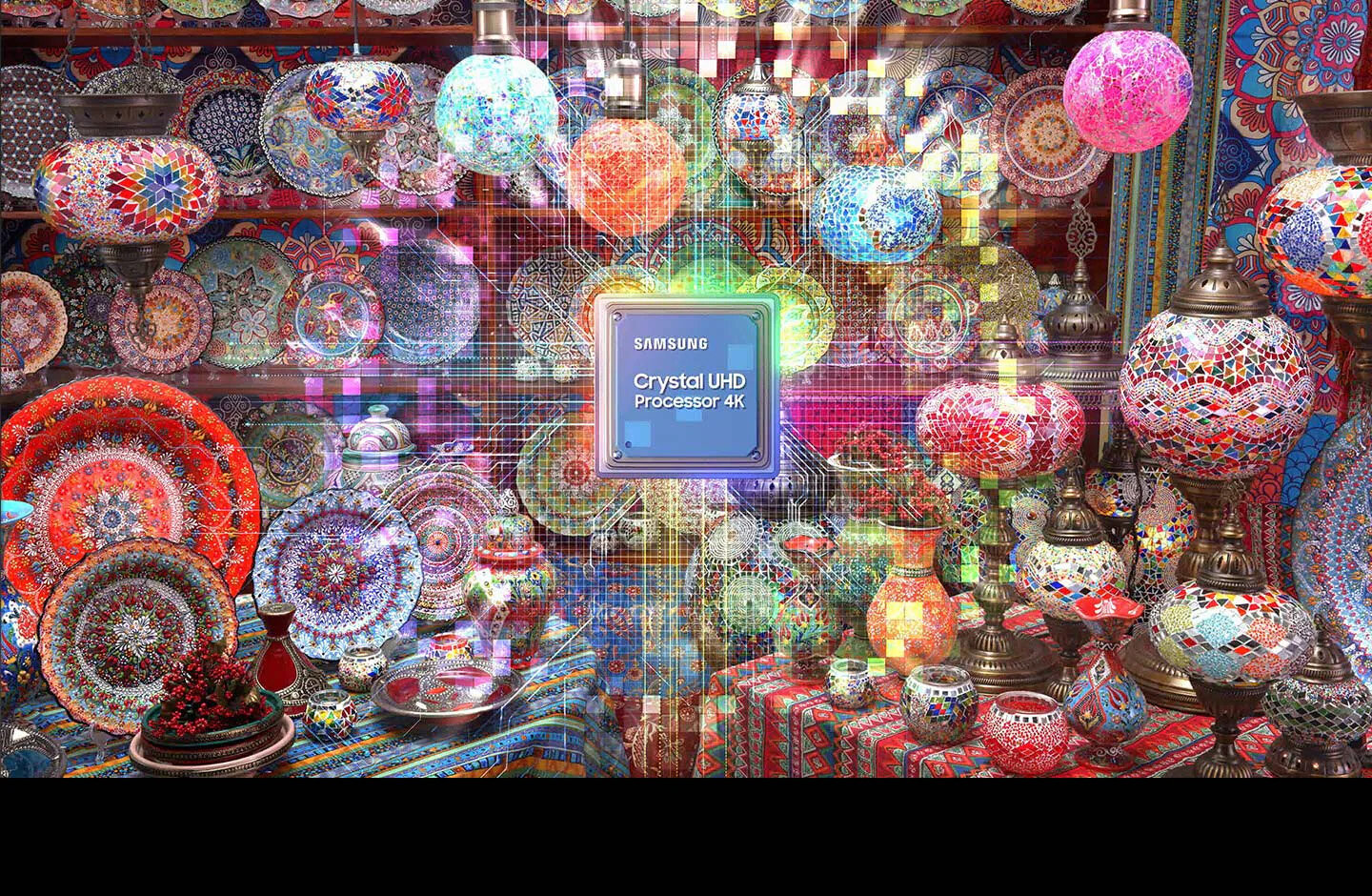 phpvlbfa5 pl-feature--lrm--531168559 Procesor Crystal 4K na środku kolorowych kryształowych kulek, znajdujących się w tle. BU8002KXXH