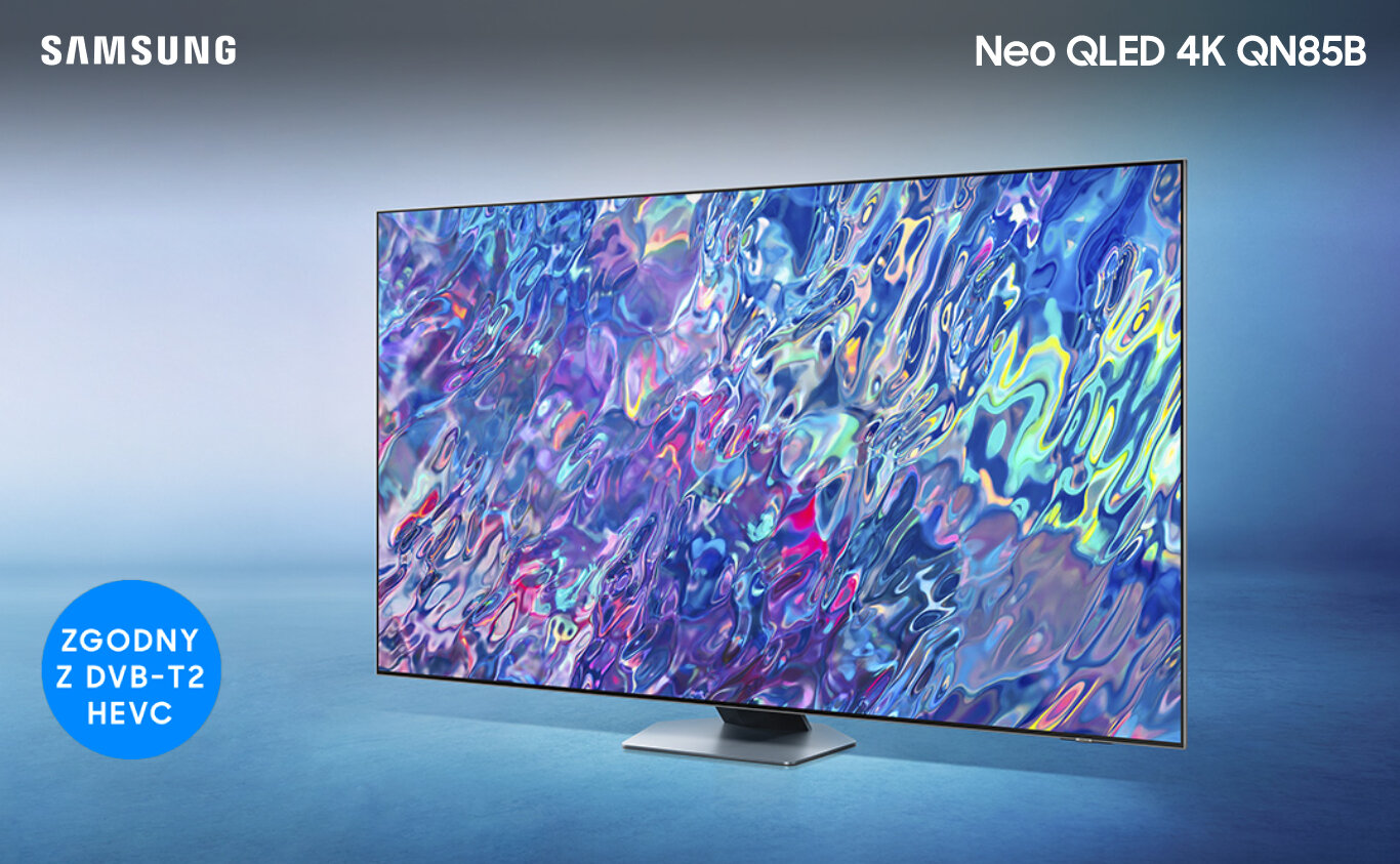 Ekran  QN85B wyświetla szczegółową, rozblendowaną grafikę, która prezentuje trwałość kolorów w technologii Quantum Dot. Ekran  QN85B wyświetla szczegółową, rozblendowaną grafikę, która prezentuje trwałość kolorów w technologii Quantum Dot.