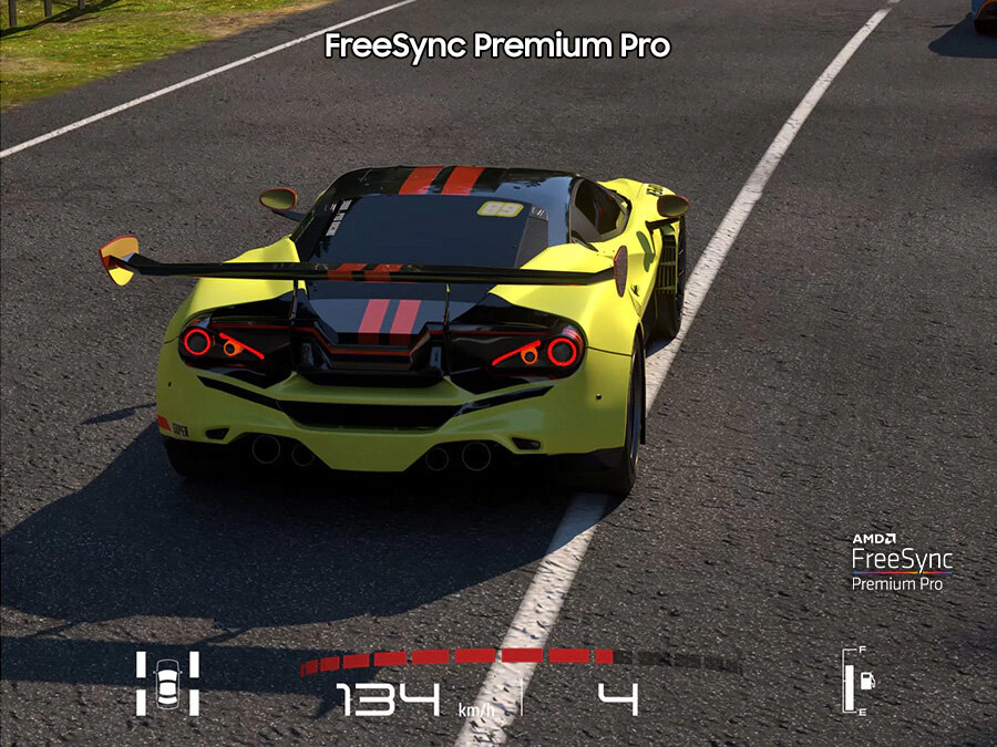 phpjkwvxk pl-feature-tear-free--stutter-free--low-latency-hdr-gaming-531081181 Zalety funkcji FreeSync Premium Pro ukazane na przykładzie szarpania obrazu, gdy jest ona wyłączona.