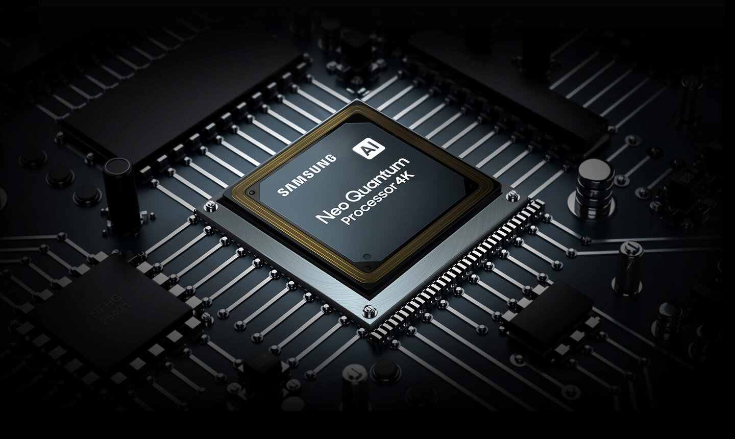 Процессор Samsung AI Neo Quantum с технологией глубокого обучения.  QN90BATXXH