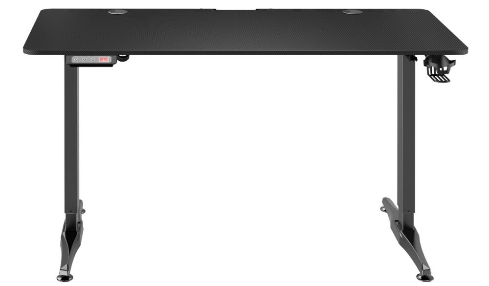 Biurko HUZARO Hero 8.5 prezentacja biurka na białym tle duża przestrzeń rozmiar XXL 140 x 60 cm pomieści sprzęt gamingowy wyposażenie do pracy zdalnej i nauki