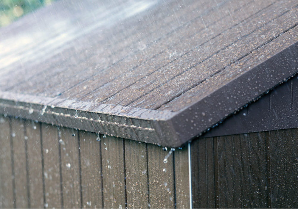 KETER domek niekorzystne warunki atmosferyczne promienie uv deszcz śnieg słońce