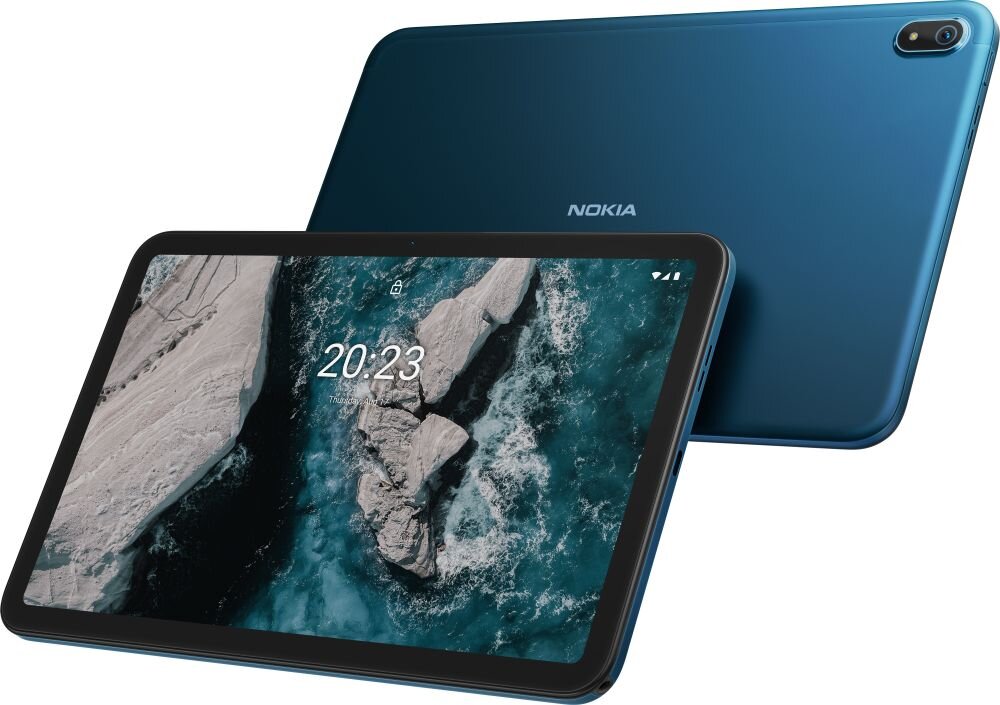Tablet NOKIA T20 ekran bateria aparat procesor ram pamięć pojemność rozdzielczość zdjęcia filmy opis dane cechy blokady system łączność wifi bluetooth obudowa szkło odporność porty muzyka transfer sieć przekątna matryca waga czujniki