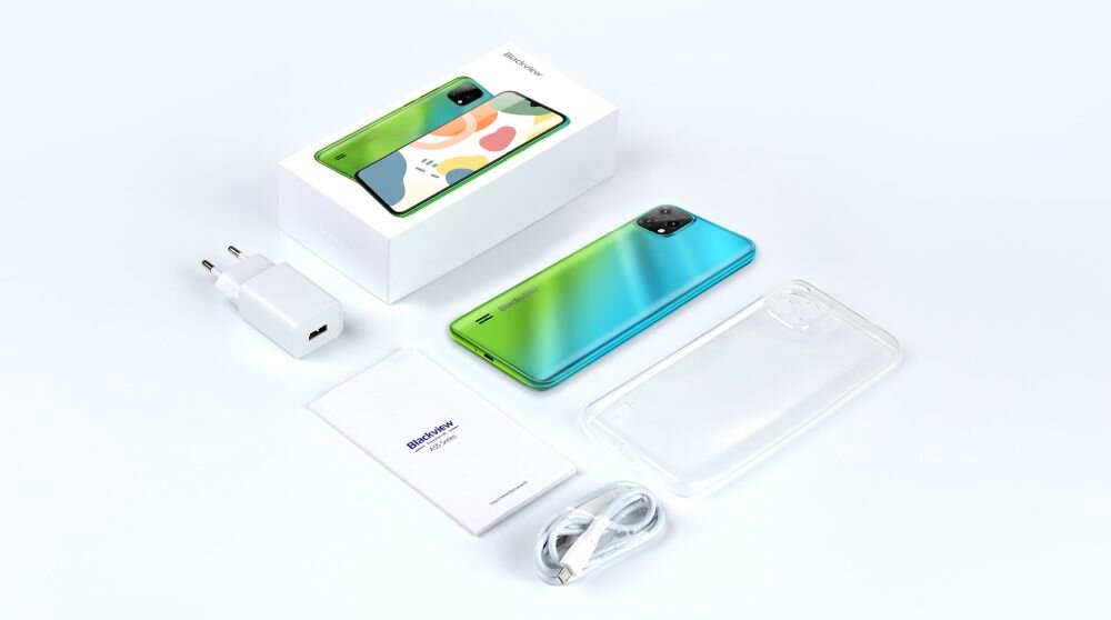 Smartfon BLACKVIEW A55  ekran bateria aparat procesor ram pamięć pojemność rozdzielczość zdjęcia filmy opis dane cechy blokady system łączność wifi bluetooth obudowa szkło odporność porty muzyka transfer sieć przekątna matryca waga czujniki