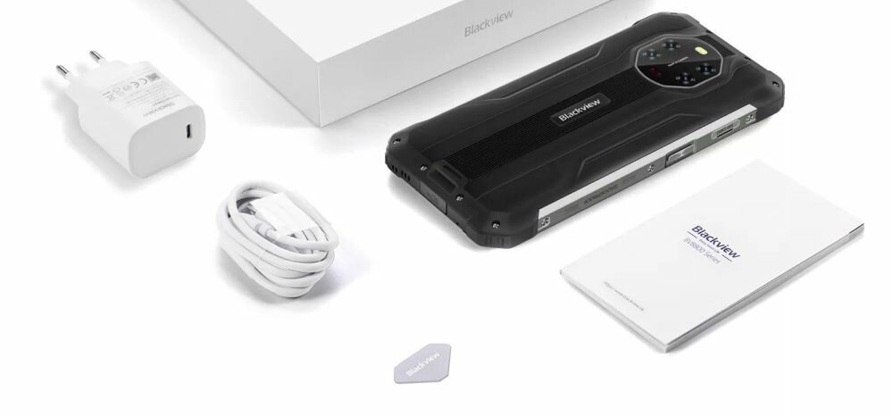 Smartfon BLACKVIEW BV8800  ekran bateria aparat procesor ram pamięć pojemność rozdzielczość zdjęcia filmy opis dane cechy blokady system łączność wifi bluetooth obudowa szkło odporność porty muzyka transfer sieć przekątna matryca waga czujniki