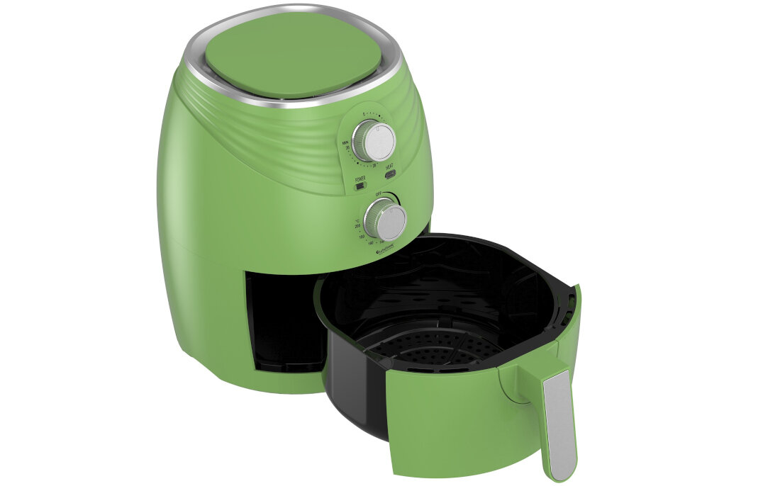 Frytkownica beztluszczowa TURBOTRONIC TT-AF11M Zielony Air Fryer system ochrony przed przegrzaniem termoizolowana obudowa Cold-to-Touch antyposlizgowe nozki