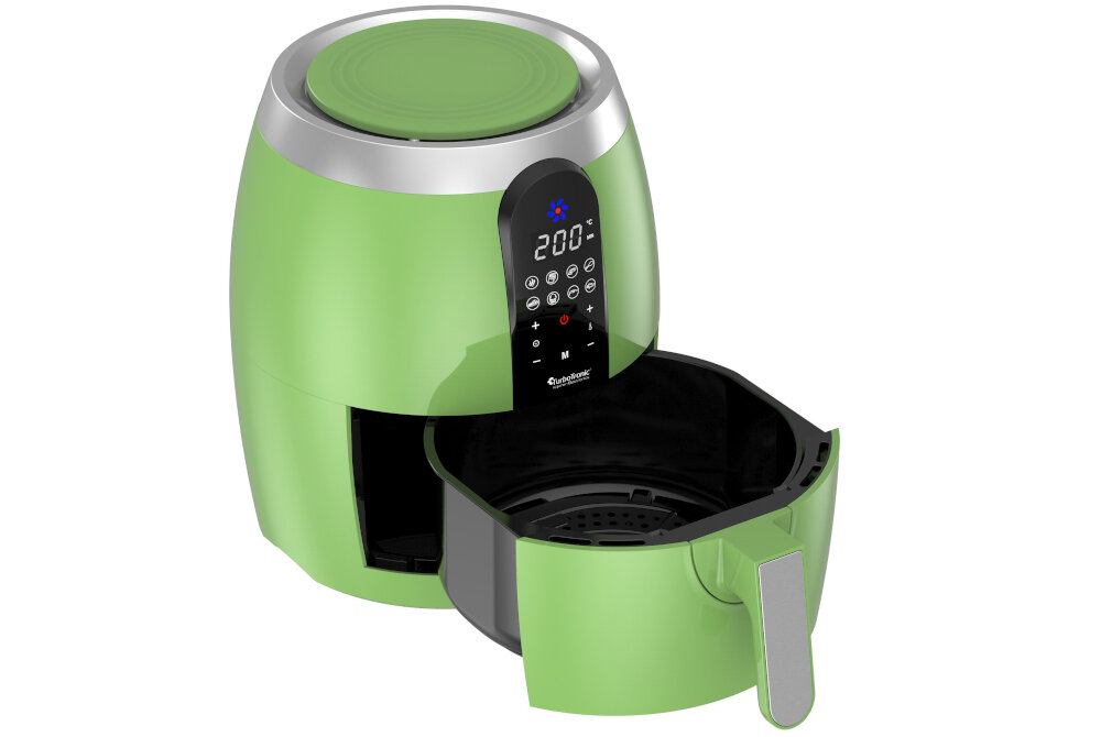 Frytkownica beztluszczowa TURBOTRONIC TT-AF10D Zielony Air Fryer wnetrze system dysz