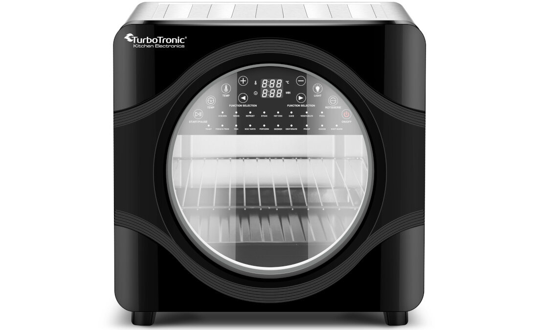 Frytkownica beztluszczowa TURBOTRONIC TT-AF8S Czarny Air Fryer >Rozbudowane parametry gotowania moc wbudowany termostat temperatura programator panel dotykowy