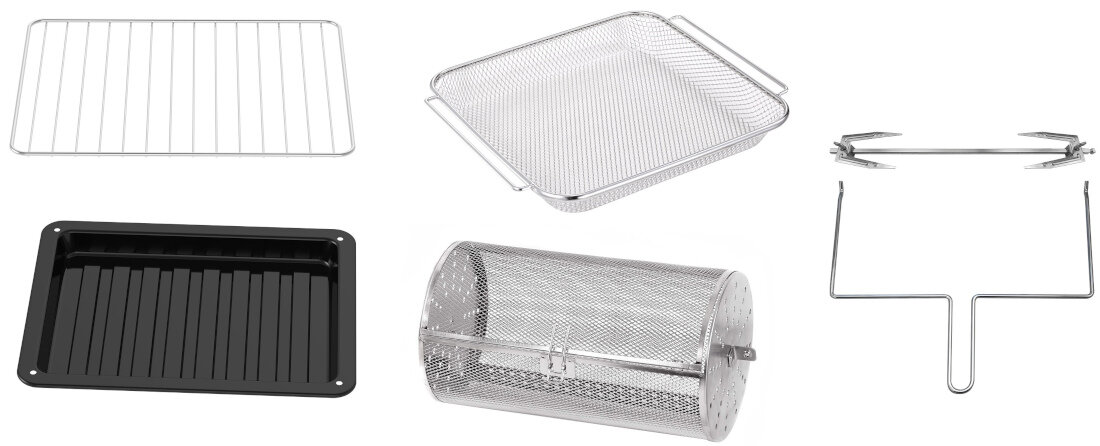 Frytkownica beztluszczowa TURBOTRONIC TT-AF8S Czarny Air Fryer zestaw akcesoria komplet wyposazenie