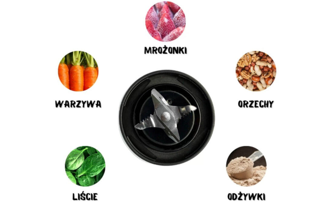 Blender kielichowy BLENDYGO 2 Bezprzewodowy Czarny moc 150W wytrzymala bateria wysoka moc
