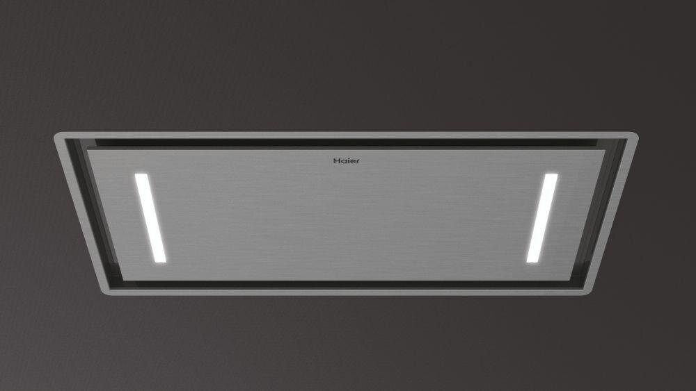 HAIER HACI100RCS6X seria i design okap sufitowy eleganckie kształty materiały wysoka jakość aranżacja kuchnia