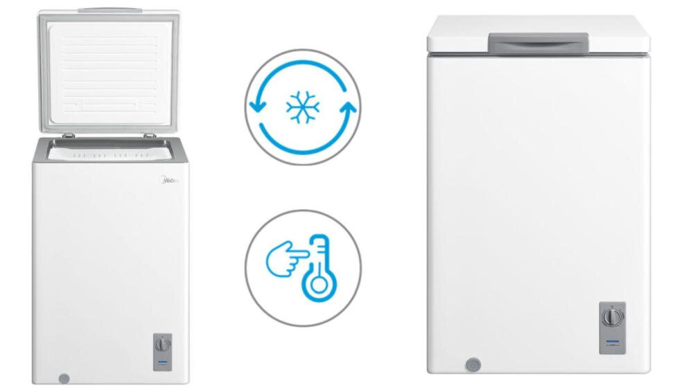MIDEA-MDRC280SLF01G zamrażarka skrzyniowa tryb konwersji pokrętło termostat chłodziarka