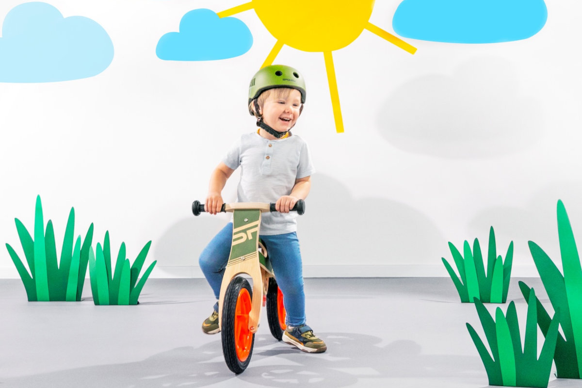 Rowerek biegowy SPOKEY Woo-ride Duo zielony siodelko kola