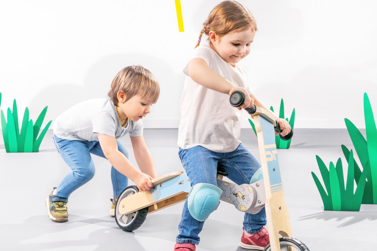 Rowerek biegowy SPOKEY Woo-ride Multi 2w1 zielony siodelko kola