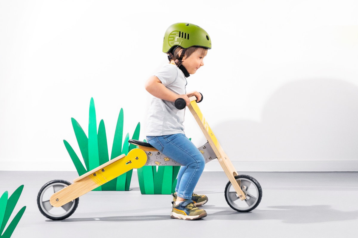 Rowerek biegowy SPOKEY Woo-ride Multi 2w1 zielony wyglad