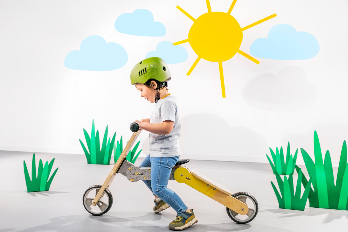 Rowerek biegowy SPOKEY Woo-ride Multi 2w1 zielony regulacja siodelka ramy