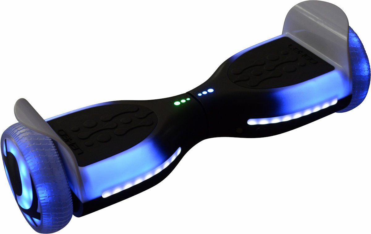 Deskorolka elektryczna LEXGO Phantom 6.5 cala Czarno-biały wyglad parametry