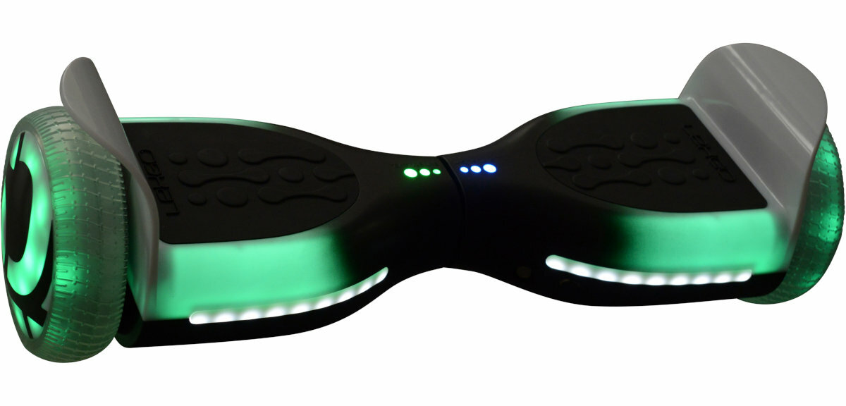 Deskorolka elektryczna LEXGO Phantom 6.5 cala Czarno-biały oswietlenie