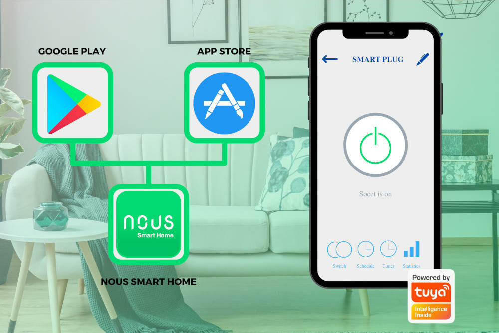 NOUS aplikacja instalacja obsługa napięcie natężenie prąd moc dziennik zużycie miesiąc dzień kontrola