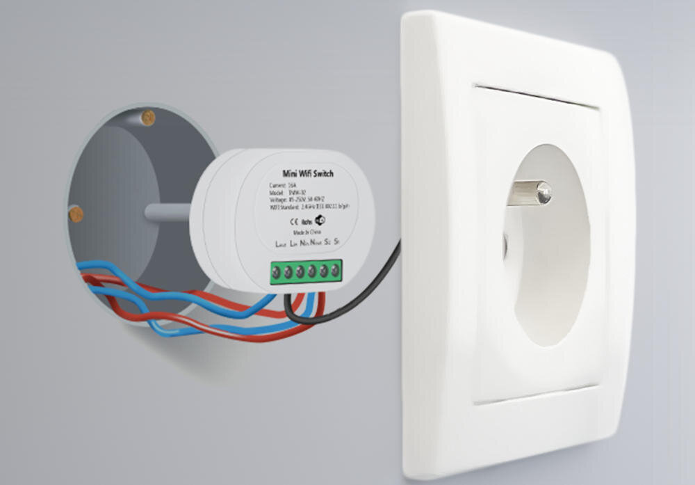 NOUS przekaźnik puszka włącznik światło sterowanie zapalanie zdalnie aplikacja automatycznie zaprogramowane