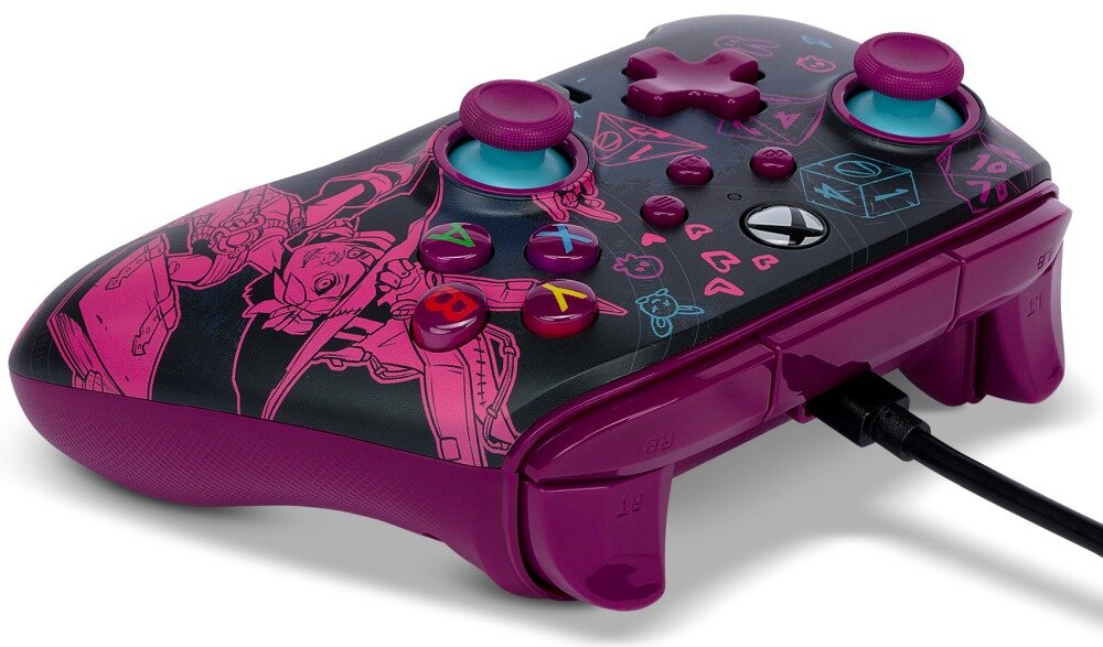 Kontroler POWERA Enhanced jakość wykonanie sterowanie drążki analogowe udostępnianie osiągnięcia zrzuty ekranów możliwości konfiguracja mapowanie drgania silniczki wibracyjne gniazdo pokrętło regulacji głośności kabel USB opakowanie zestaw