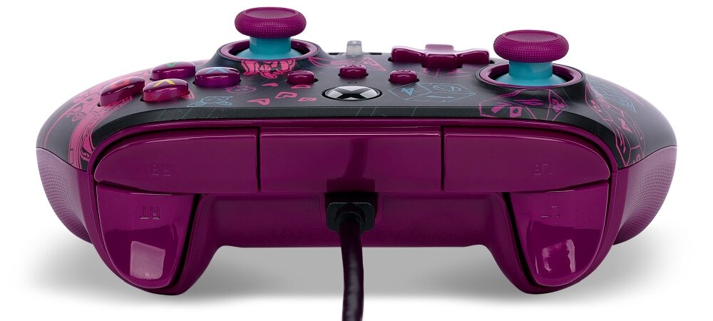 Kontroler POWERA Enhanced jakość wykonanie sterowanie drążki analogowe udostępnianie osiągnięcia zrzuty ekranów możliwości konfiguracja mapowanie drgania silniczki wibracyjne gniazdo pokrętło regulacji głośności kabel USB opakowanie zestaw