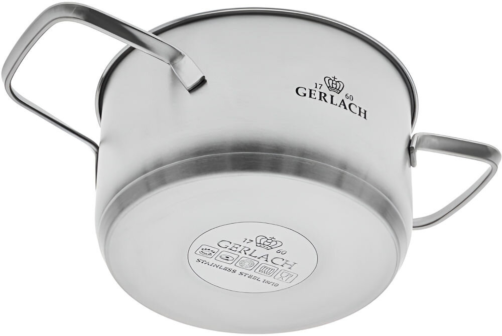 Zestaw garnków GERLACH Ambiente (6 elementów) trzy naczynia z pokrywkami rondel pojemność 1l garnki 2 i 5 l wysoka jakość materiałów wytrzymałe łatwe w czyszczeniu uniwersalne praktyczne na każdy rodzaj kuchenki dla każdego miłośnika gotowania