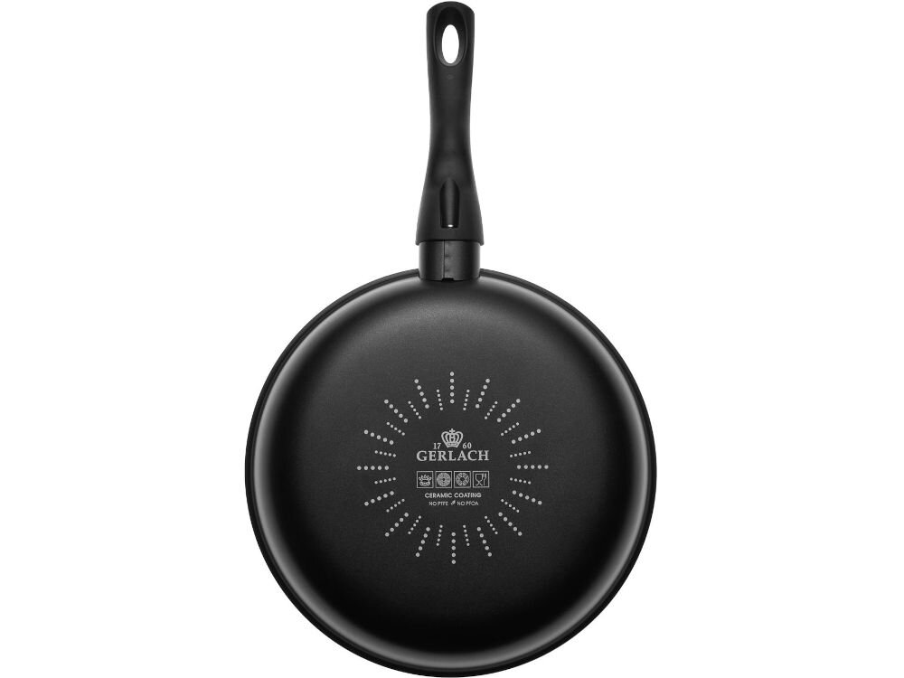 Patelnia GERLACH First 20 cm średnica 20 cm gazowe ceramiczne elektryczne kuchenki równomierne przewodzenie ciepła nie nadaje się na indukcję w kazdewj kuchni dla większej liczby osób 