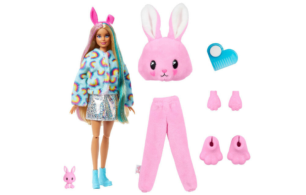 Lalka Barbie Cutie Reveal Króliczek HHG19 zmiana koloru makijażu ciepła zimna woda