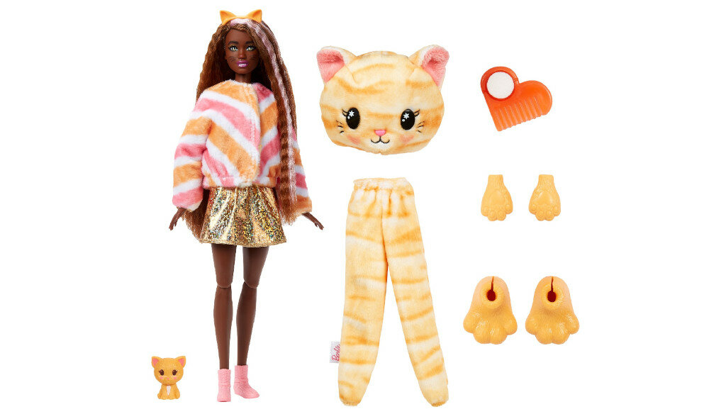 Lalka Barbie Cutie Reveal Kotek HHG20 zmiana koloru makijażu ciepła zimna woda