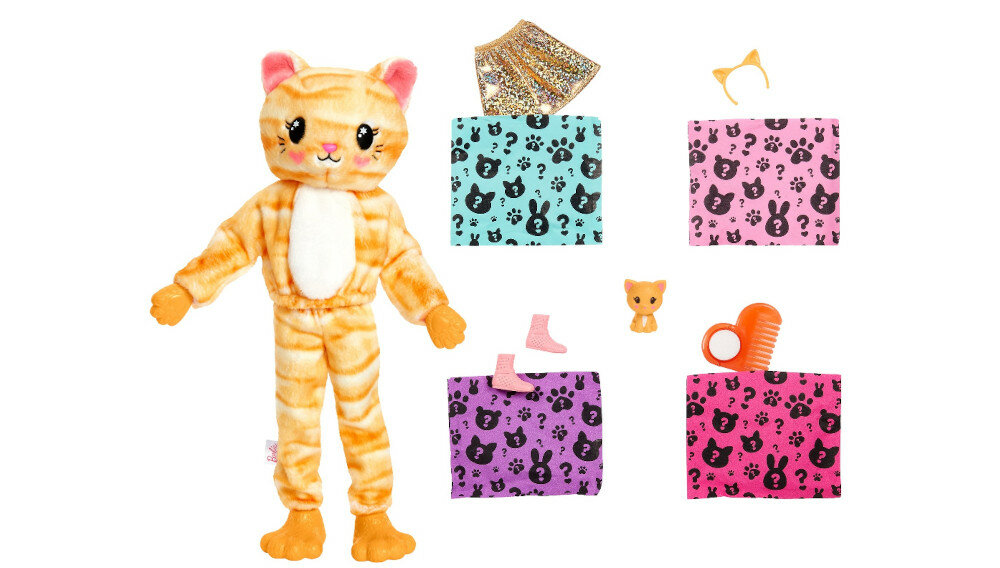 Lalka Barbie Cutie Reveal Kotek HHG20 zgięcia możliwości buciki dodatki