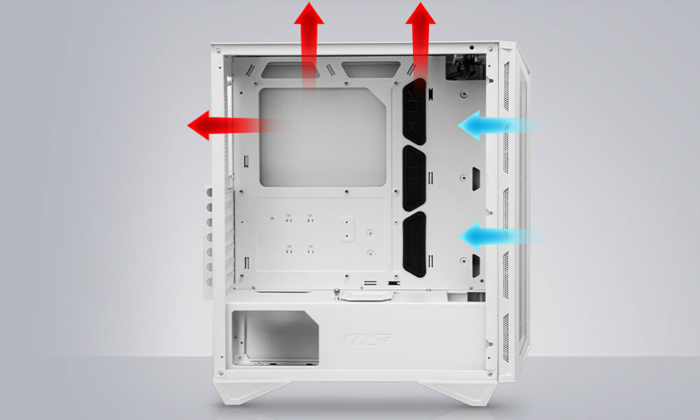 MSI Mpg Gungnir 110R przeplyw powietrza