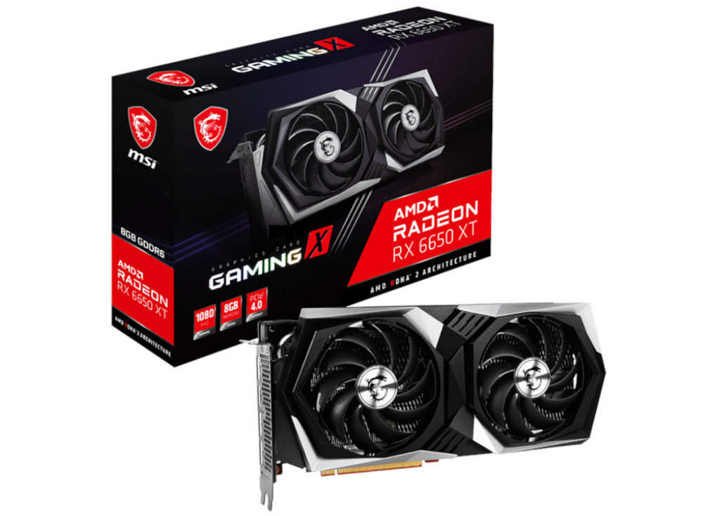 MSI Radeon RX 6650 XT Gaming X podwojny wentylator