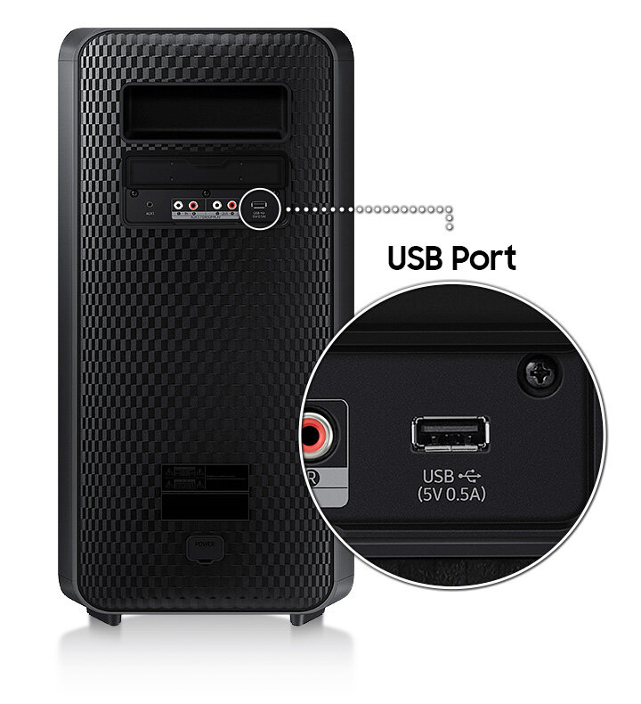 Port USB na reproduktoru Power Audio.  MX-ST40B/EN