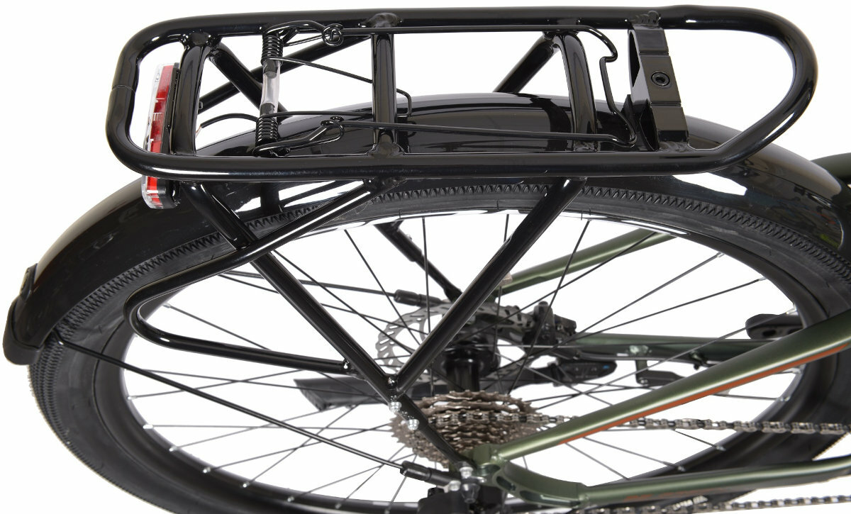 Rower elektryczny BOTTECCHIA BE16 E-City Man M20 28 cali męski Czarno-czerwony bagaznik