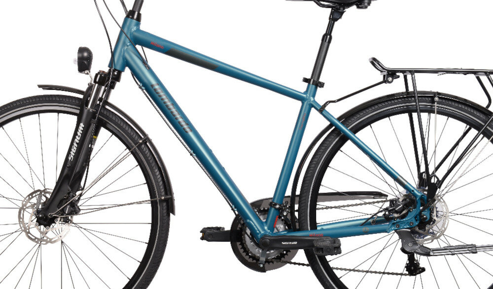 Rower trekkingowy LOMBARDO Milano M17 męski Czarno-brązowy rama aluminiowa 21-calowa lekka odporność na korozję i uszkodzenia mechaniczne