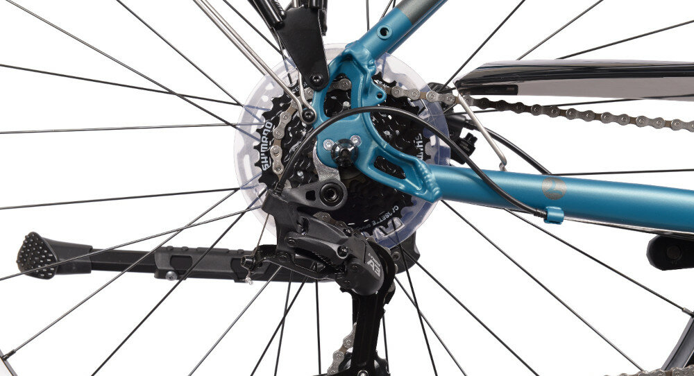 Rower trekkingowy LOMBARDO Milano M17 męski Czarno-brązowy przerzutki na przód i na tył SHIMANO przerzutka przednia SHIMANO Altus przerzutka tylna SHIMANO Alivio 27 biegów