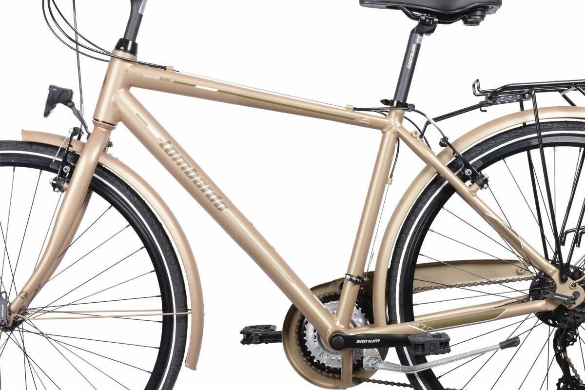 Rower trekkingowy LOMBARDO Mirafiori 270 M19 28 cali męski Brązowo-czarny mat rama aluminium