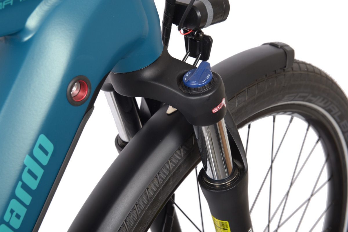 ROWER ELEKTRYCZNY TREKKING LOMBARDO ROMA 10.0 27.5 ZIELONY MAT M53 21 redukcja drgania amortyzator