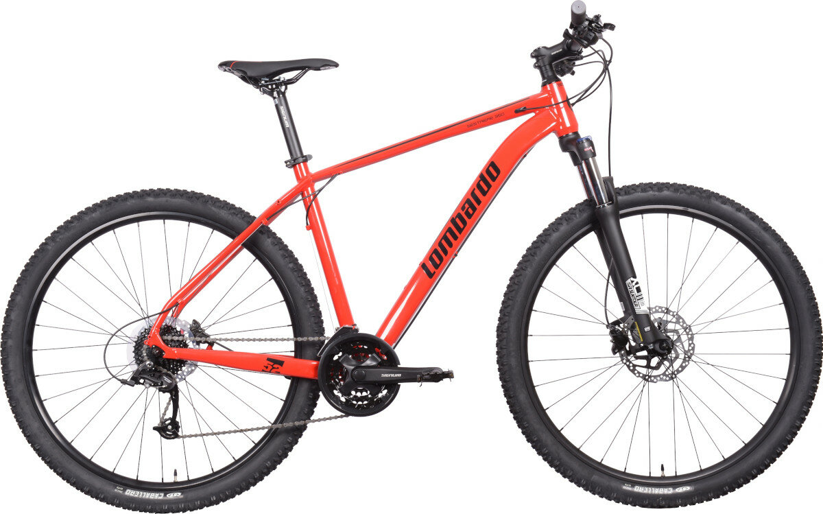Rower górski MTB LOMBARDO Sestriere 350 U20 29 cali Czerwono-czarny wyglad