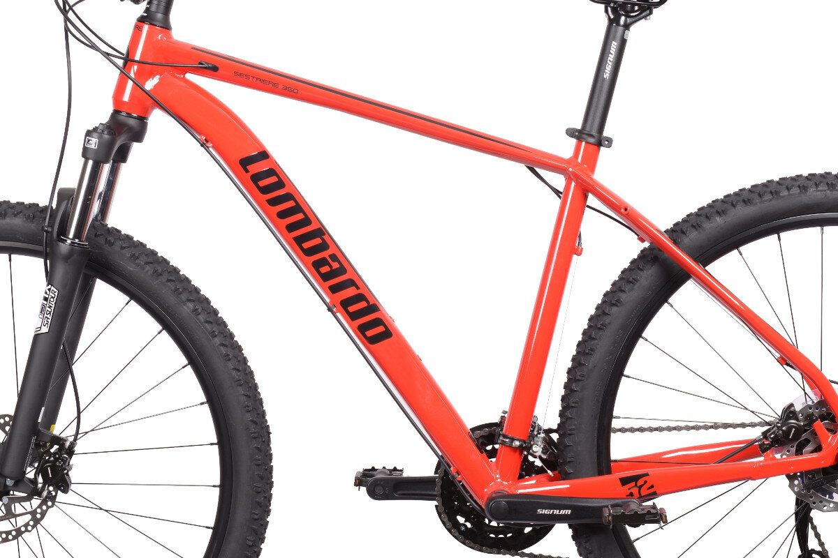 Rower górski MTB LOMBARDO Sestriere 350 U20 29 cali Czerwono-czarny rama aluminium