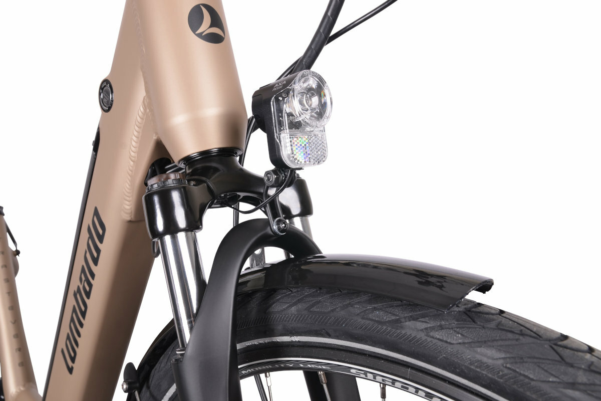 Rower elektryczny LOMBARDO Trastevere U17 28 cali Brazowo-czarny amortyzator