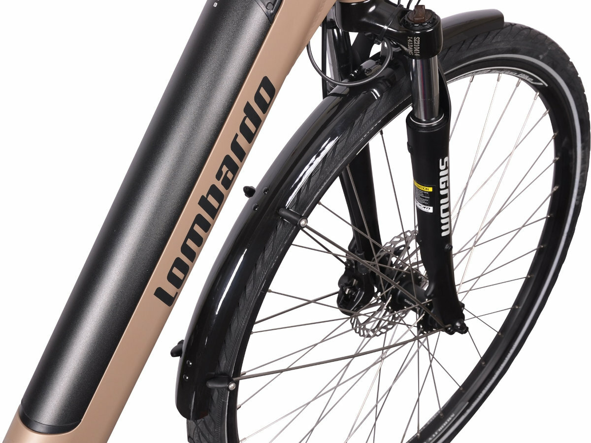 Rower elektryczny LOMBARDO Trastevere U17 28 cali Brazowo-czarny kola opony