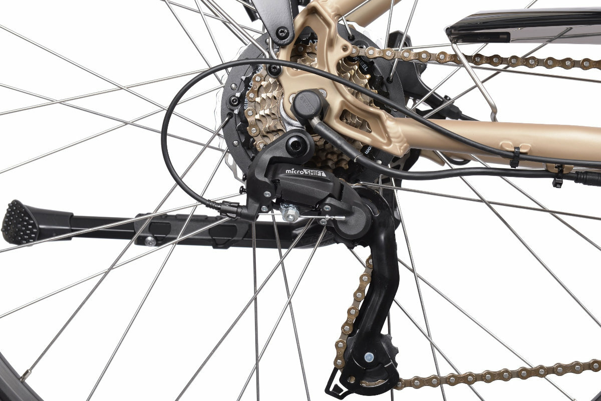 Rower elektryczny LOMBARDO Trastevere U17 28 cali Brazowo-czarny przerzutki